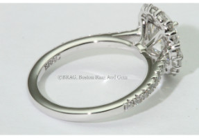 Oval Cathedral Shared Prong Halo Platinum