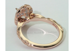 Rose gold vintage inspired Oval halo ring