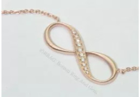 Rose gold diamond infinity pendant necklace