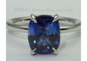 Sapphire and Platinum Solitaire Ring