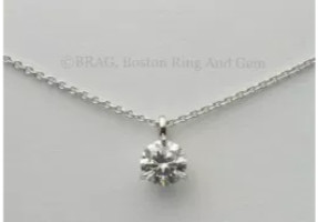 Classic three prong Diamond solitaire Pendant Necklace