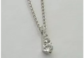 Triple drop Diamond and Platinum Pendant Necklace