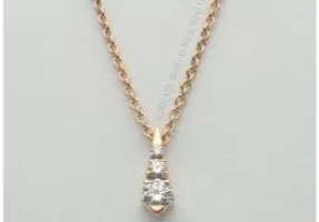 Triple drop Diamond and 18k rose gold Pendant Necklace